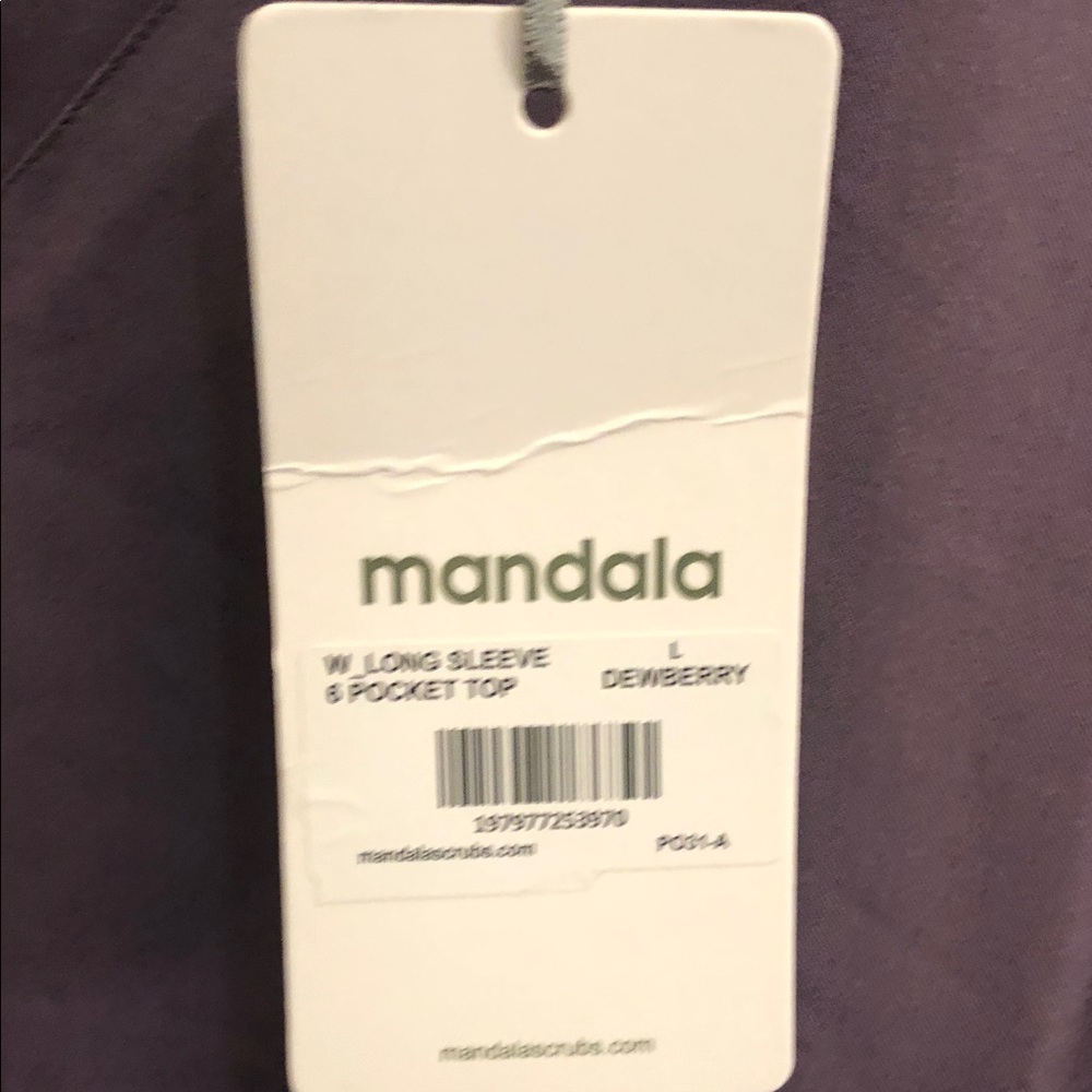 mandala Women's Long Sleeve V-Neck Top in Plum - Picture 4 of 10